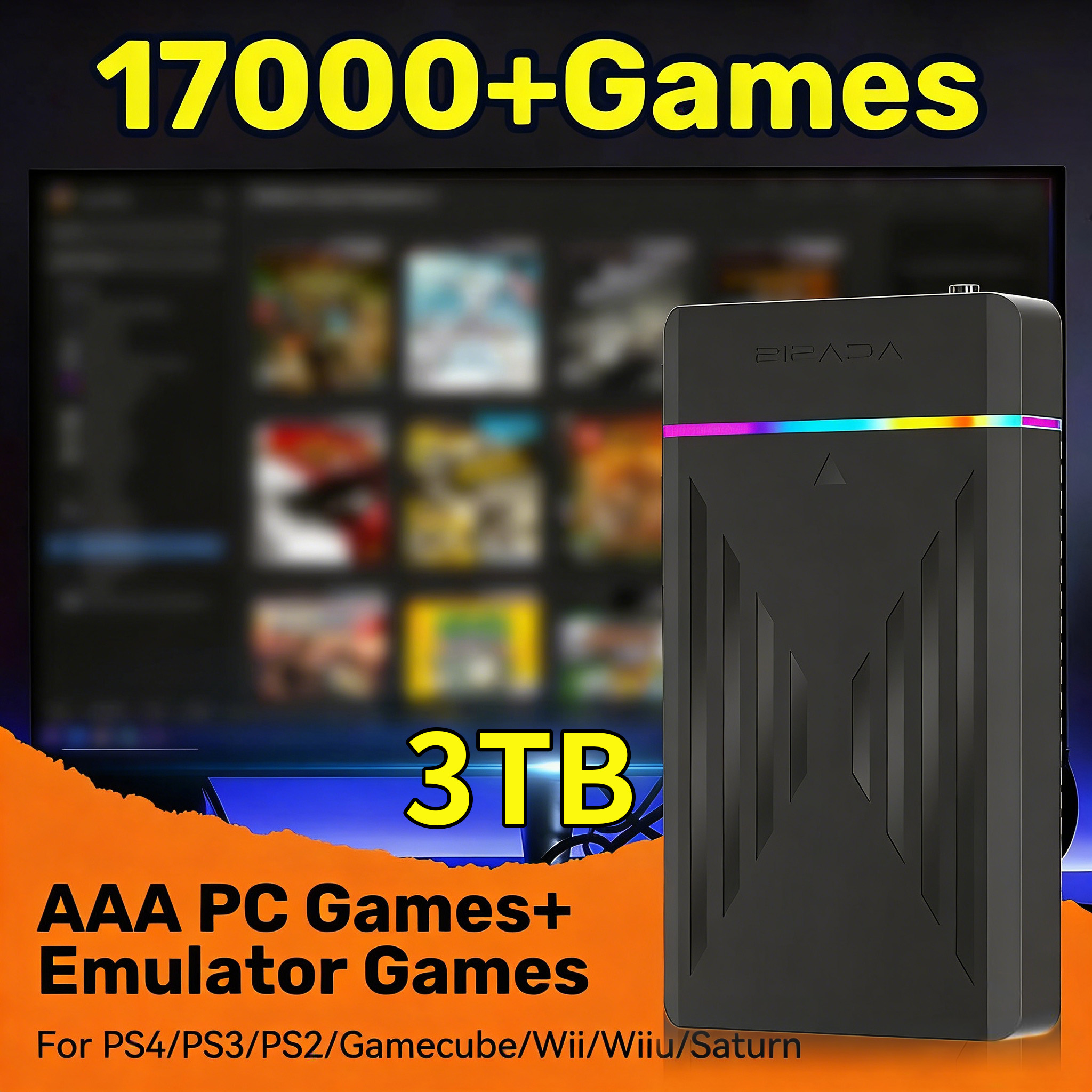 Retro Gaming Gadgets - Portable 3TB Gaming HDD Video Game
