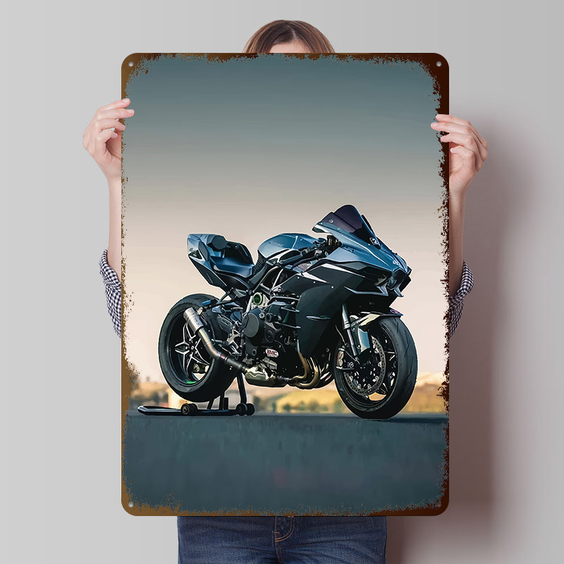 Retro Poster Gaming - Motorcycle H2R Printed Poster Customized Wall