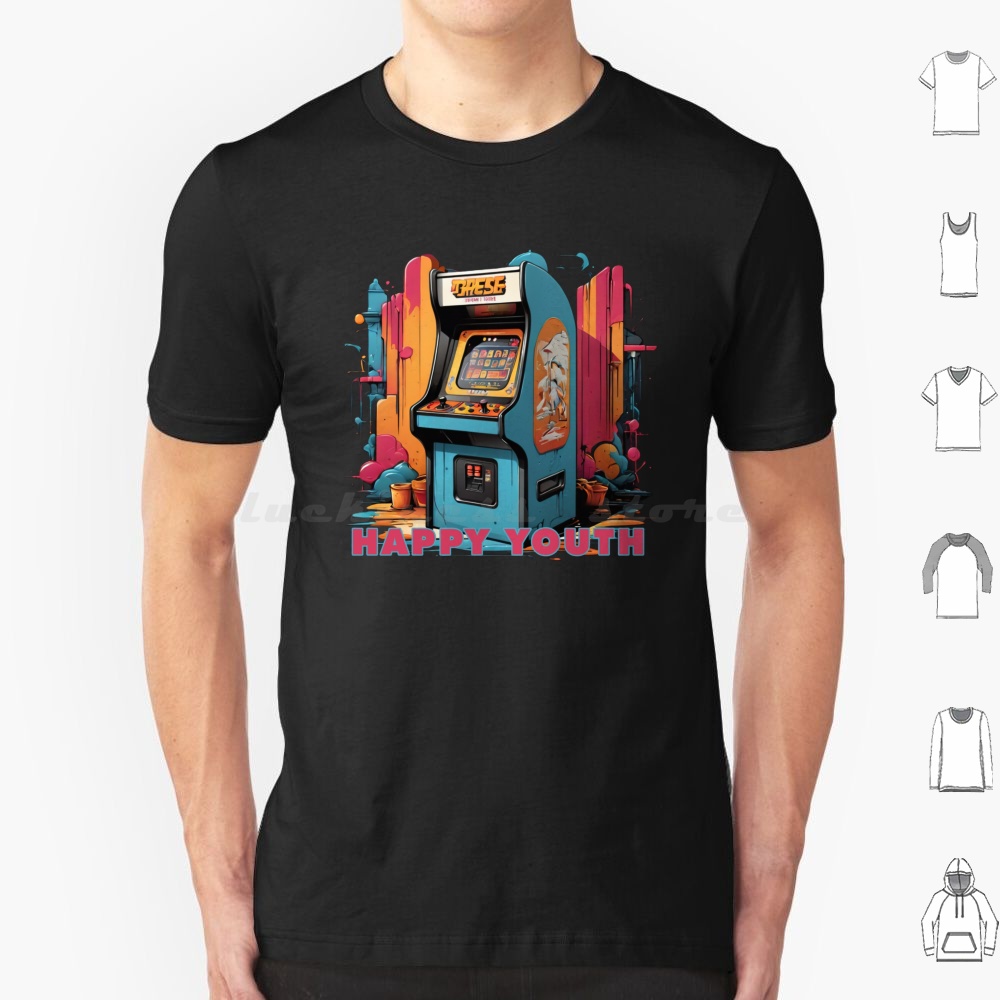 Retro Gaming Video - Happy Youth-Arcade T Shirt Men Women