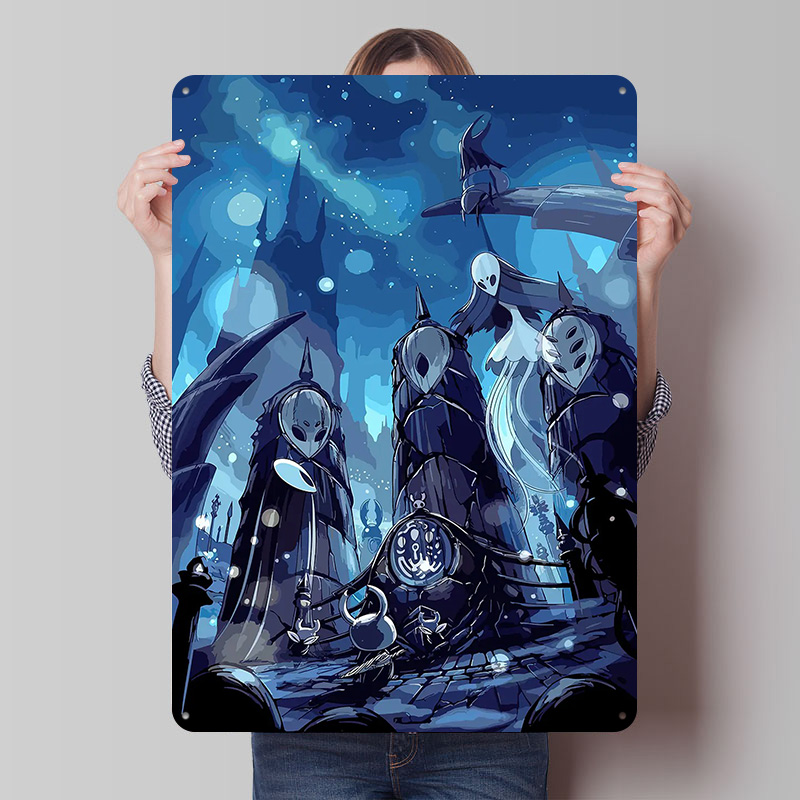 Retro Knight Gaming - Hollow Knight Metal Poster Gaming Room
