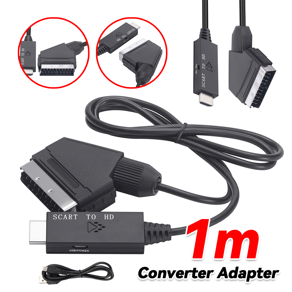 Scart To Hdmi - 1m Video Converter Adapter Scart To