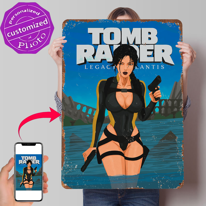 Retro Poster Gaming - Tomb Raider Legacy of Atlantis Metal