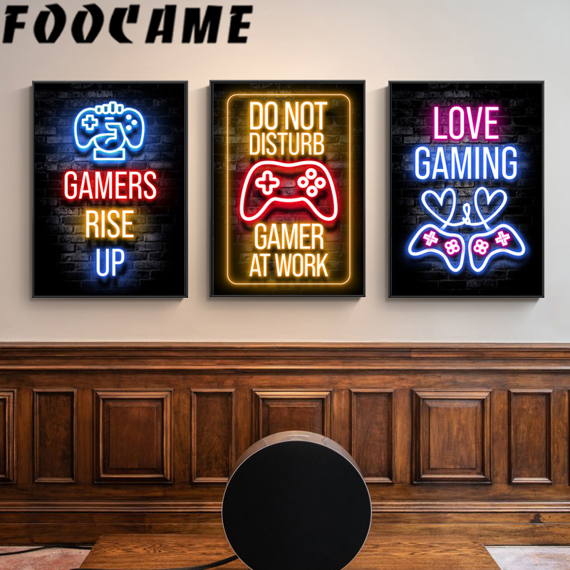 Neon Gamepad Game Zone Poster  - Retro Gaming Zone review and price
