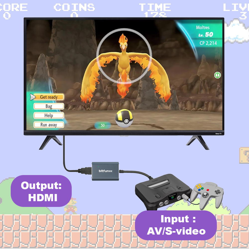Bitfunx 720P Svideo / AV To HD - Retro Gaming Handhelds review and price