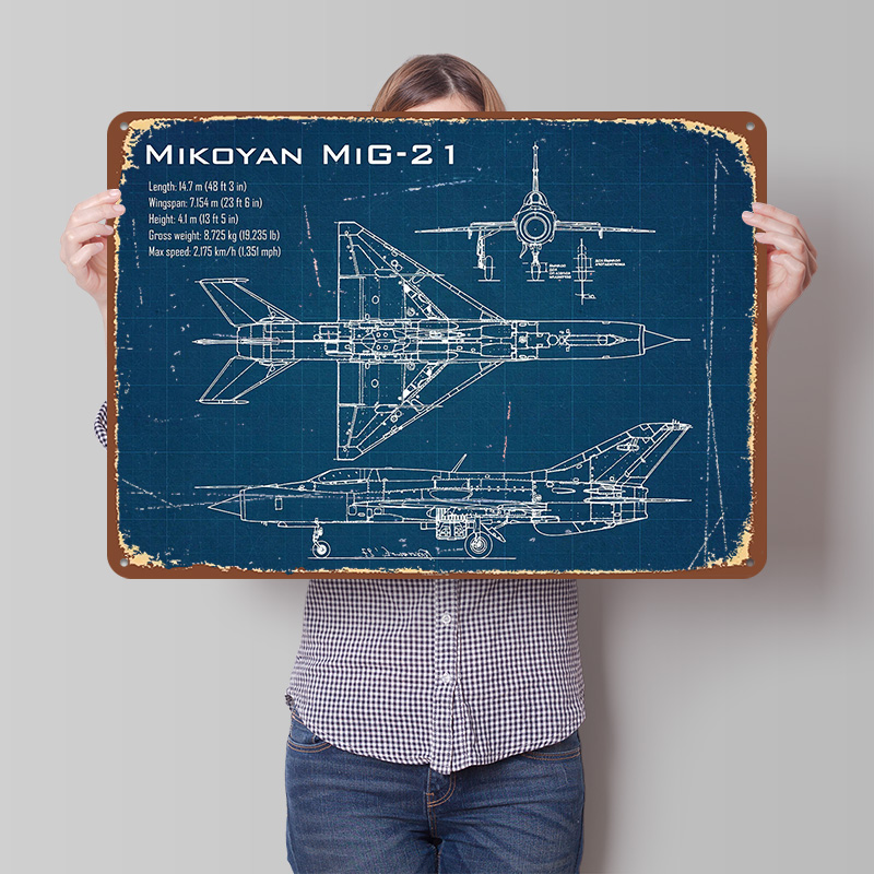 Mig 21 Aircraft Printed Poster - Retro Poster Gaming review and price