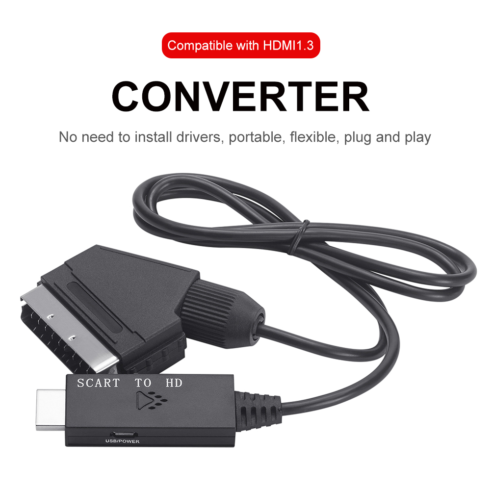 1m Video Converter Adapter Sca - Scart To Hdmi review and price