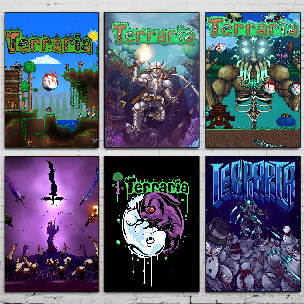 1PC Game T-Terraria Cool Poste - Retro Poster Gaming review and price