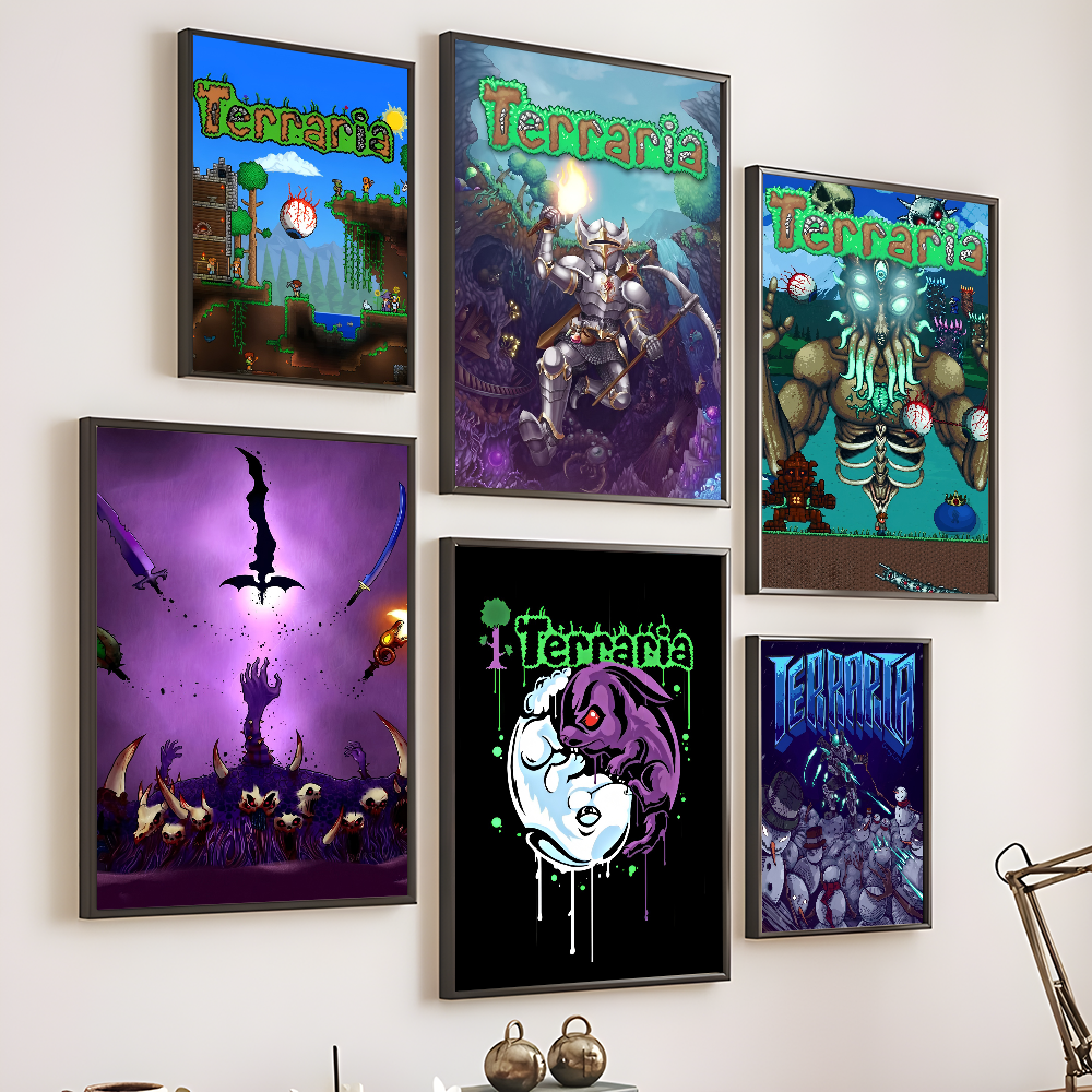 1PC Game T-Terraria Cool Poste - Retro Poster Gaming review and price