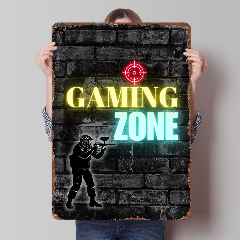Gaming Zone Neon Metal Poster  - Retro Gaming Zone review and price