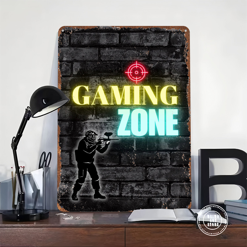 Gaming Zone Neon Metal Poster  - Retro Gaming Zone review and price